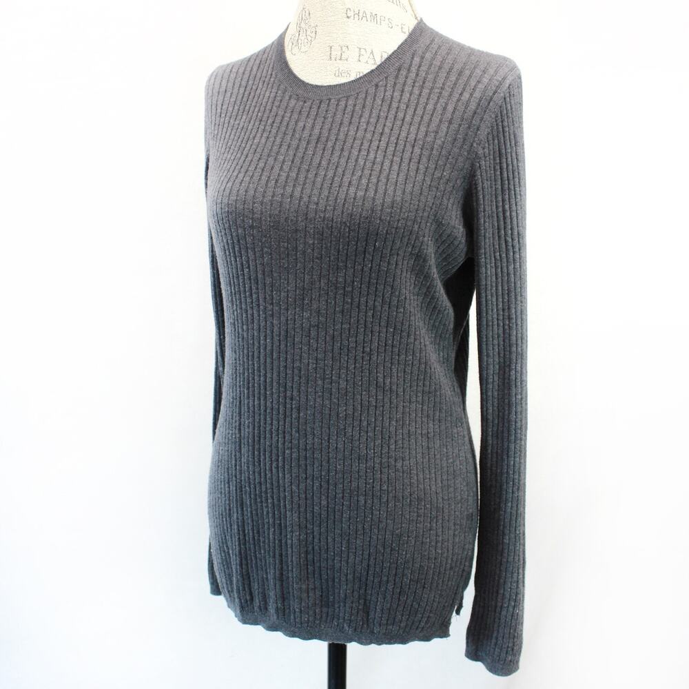Vince minimalist unisex ribbed knit sweater top shirt Large